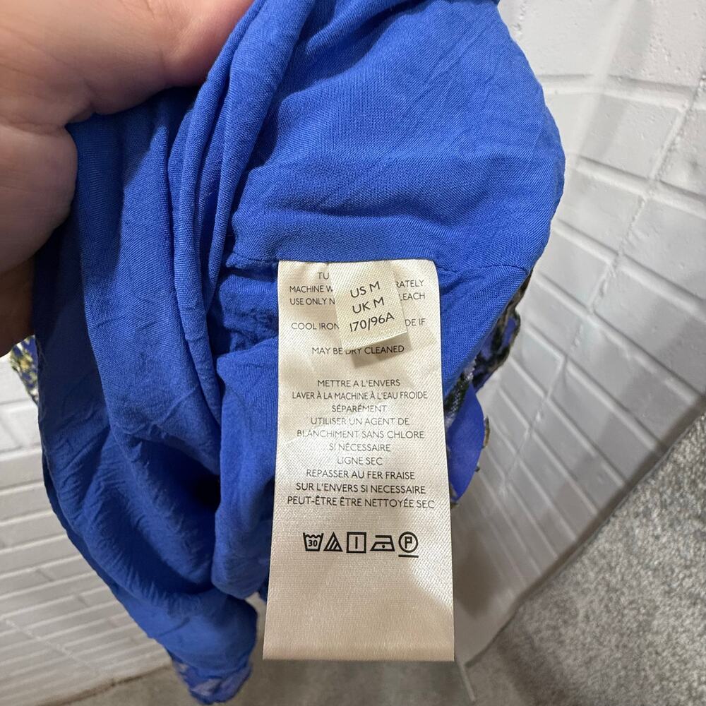 Free People Beautiful Blooms Mini Dress Sz Med Royal Blue Velvet Burnout Floral - Picture 12 of 16